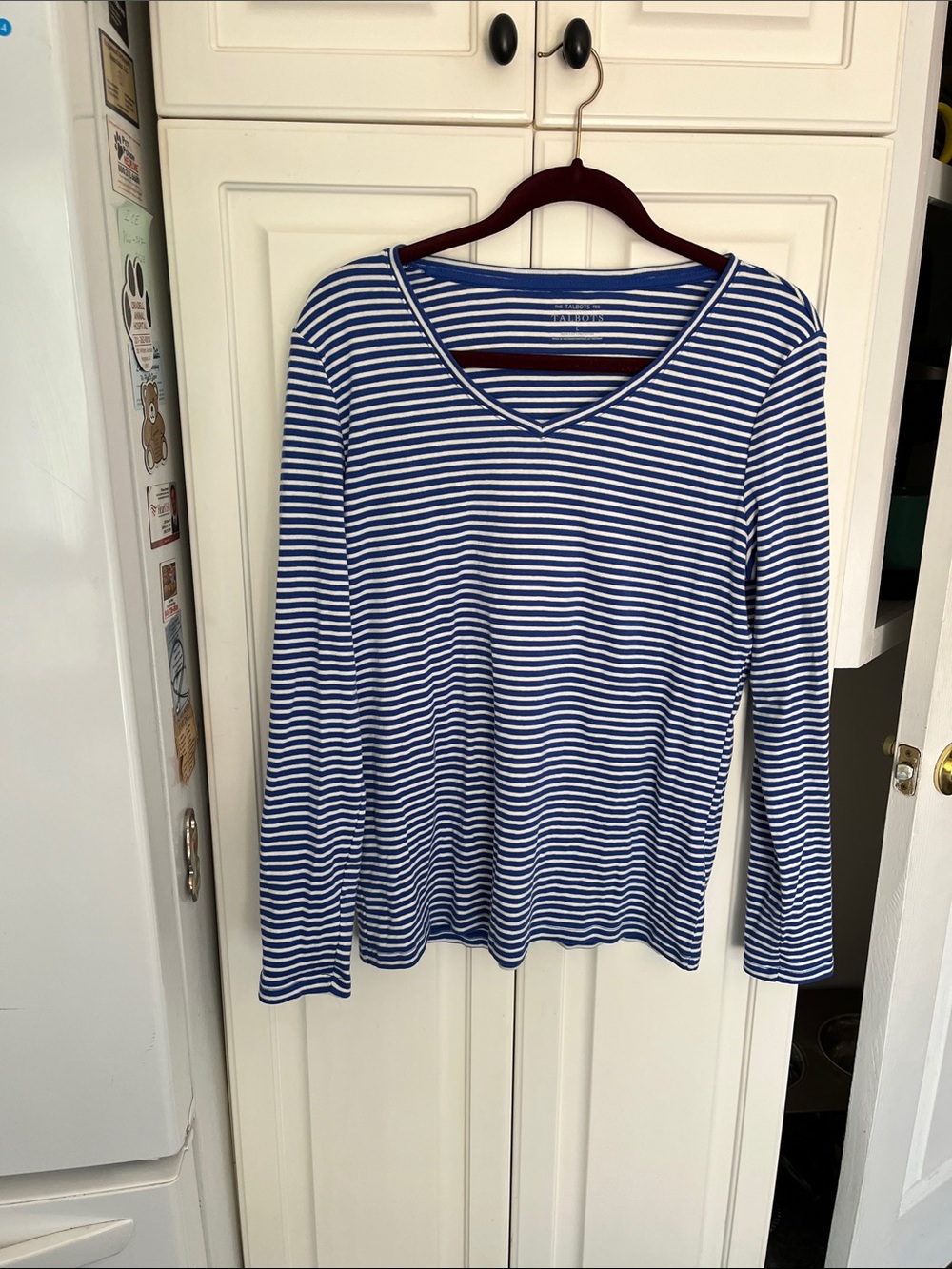 Talbots VNeck Knit Tee Shirt Size L